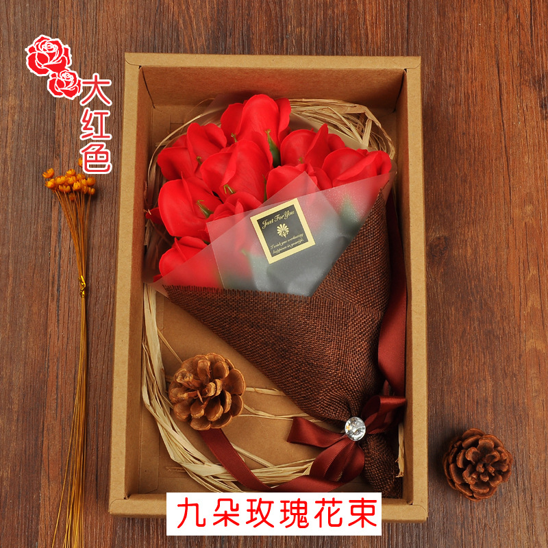 Mother's Day Gift for Teacher Rose Soap Flower Gift Box Birthday Gift for Girlfriend Creative and Practical Wholesale