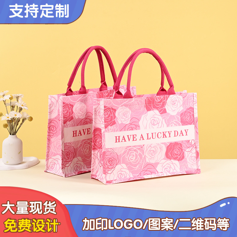 DIY Linen Bag Customized Environmentally Friendly Canvas Bag Hand-Colored Satchel Tote Bag Wear-Resistant Graffiti Hand-Painted Shopping Bag
