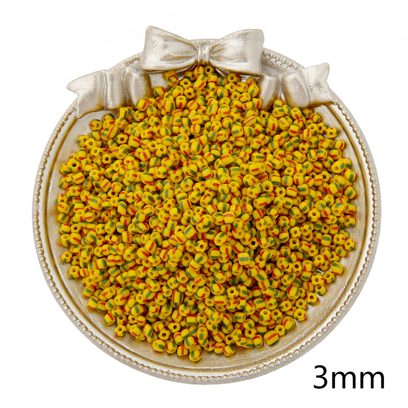Picture of 3mm glass rice beads necklace bracelet loose beads diy jewelry striped watermelon beads handmade beaded homemade material bag