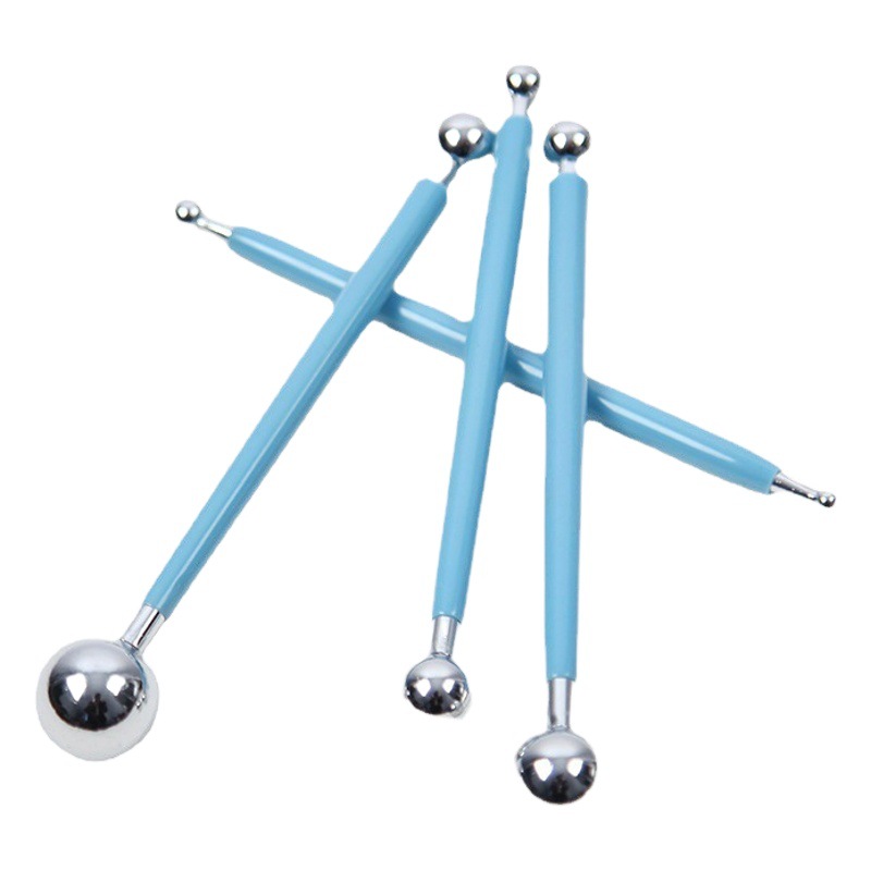 Ultra-light clay soft pottery clay sculpture sugar flower modeling tool 4 8 solid spherical ball Rod carving group steel ball pen