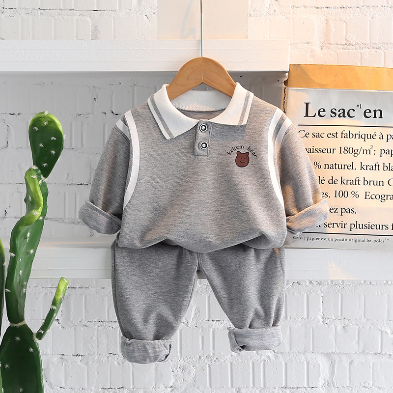Picture of Children's Clothing Boys Korean Style New Spring Casual Fashion Sweatshirt Suit Kidsren's Spring & Fall Clothing Baby Fashionable Trend