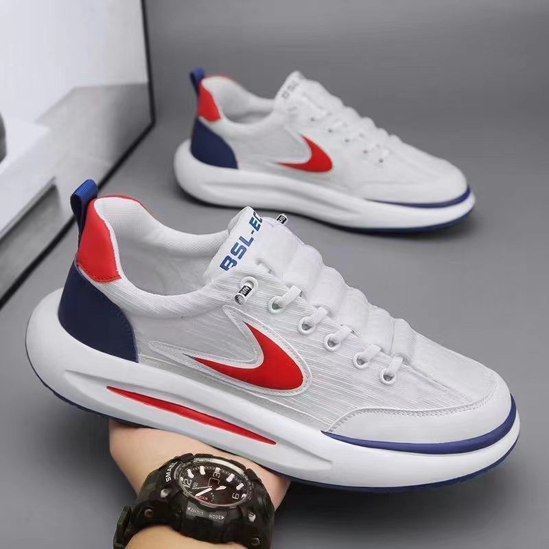 Fashion men's shoes 2024 new spring and summer breathable sports casual platform shoes one-foot teen trendy Forrest Gump shoes