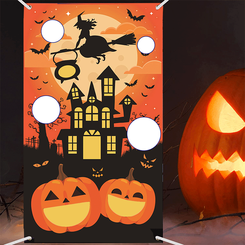 Amazon New Halloween Sandbag Flag Throwing Props Banner Sandbag Game Flag Flag Support to Figure