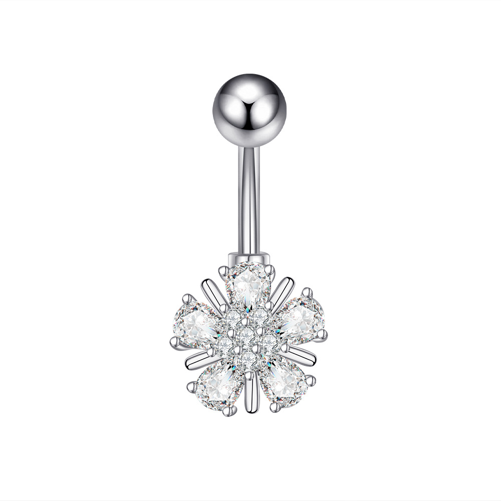 Picture of Cross-border e-commerce new zircon belly button ring belly button nail piercing jewelry online wholesale