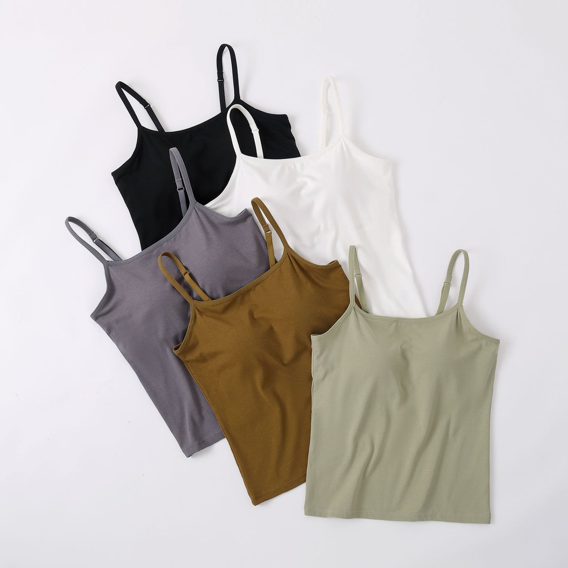 Spring and summer camisole with chest pad women's outer wear bottoming versatile breathable Women's Cup one-piece underwear women's tube top women