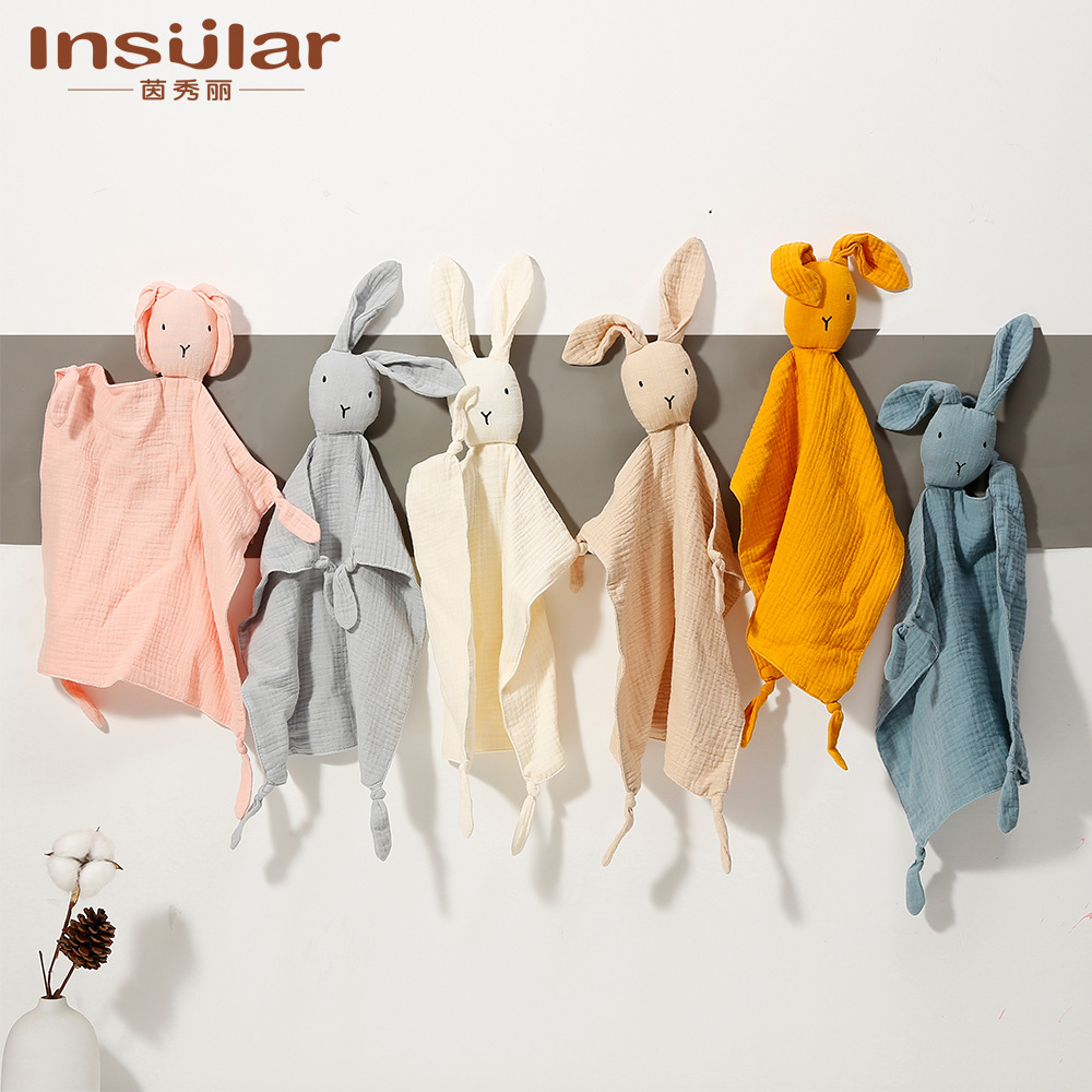 Picture of Yin Xiuli Baby Cotton Gauze Anting Towel Baby Sleeping Doll Rabbit Packing Handkerchief Packing Toys Cross Border