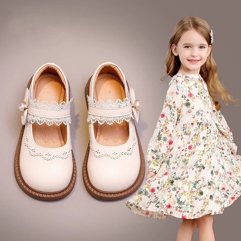 Girls Shoes Children's Genuine Leather Princess Shoes 2025 Spring New Female Baby Simple Black Shoes Summer