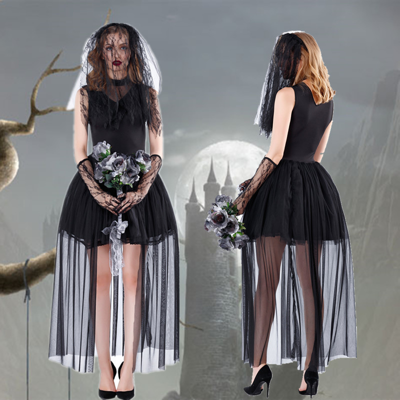 Halloween Adult Vampire Evil Devil Bride Zombie Ghost Game Uniform Ghost Baby Play Stage Costume