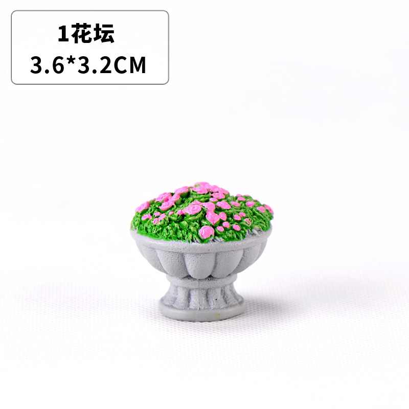 Picture of Indicating street sign street lamp mailbox fire hydrant trash can flower bed road cone Street View crafts resin gift ornaments