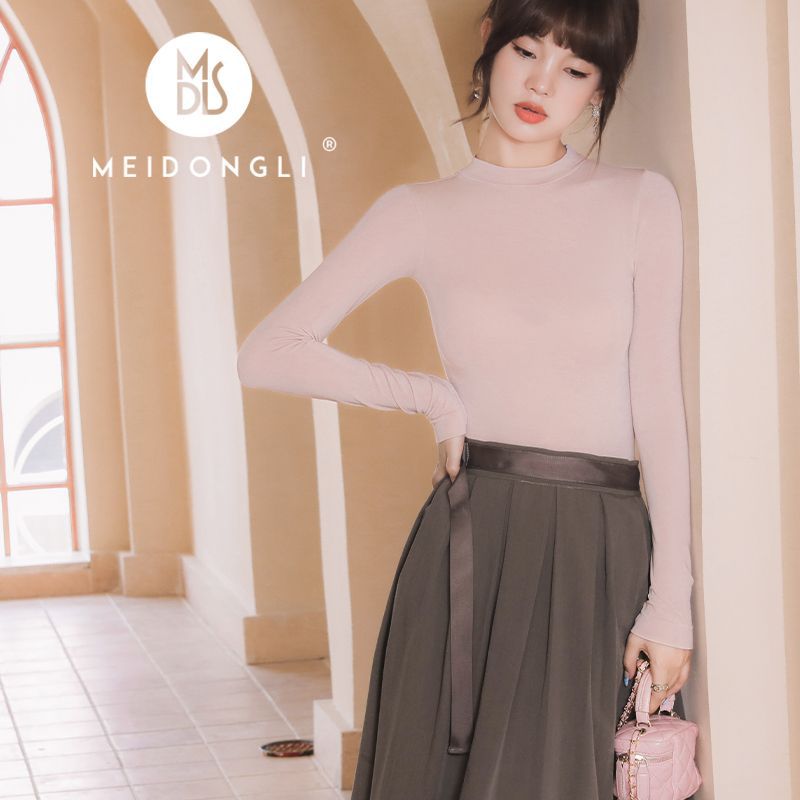 Picture of 2022 Autumn and Winter Sheep Wool Velvet Heating Fiber Thermal Underwear Women's Crewneck Small Collar Slim-fit Autumn Clothes