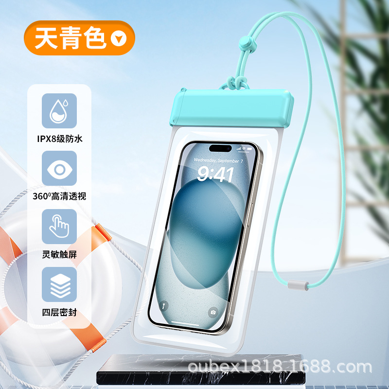Picture of New Flip Mobile Phone Waterproof Bag Touch Screen TPU Swimming Diving Waterproof Mobile Phone Bag Transparent Wholesale
