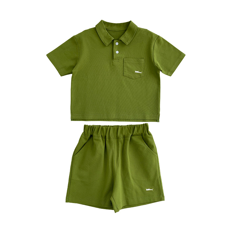 Picture of Children's POLO Collar suit Western-style Boys Middle and Big Kids Casual Two-piece Summer Loose All-match Sports suit