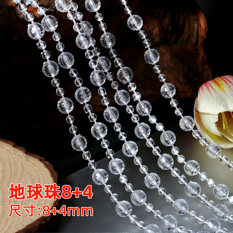 Picture of Acrylic Imitation Crystal Bead Curtain Living Room Decorative Transparent Line Curtain Bead Chain Ceiling Window Curtain Wedding Decoration