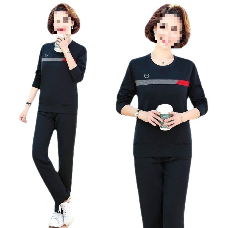Picture of Southeast Asia cross-border 2023 spring and autumn sportswear suit middle-aged and elderly women's wear mom running casual two-piece suit