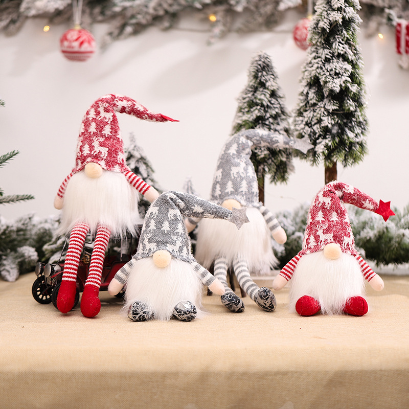 Christmas Faceless Old Man Doll with Light and Glowing Rudolph Doll Dwarf Doll Doll Ornaments Home Decoration