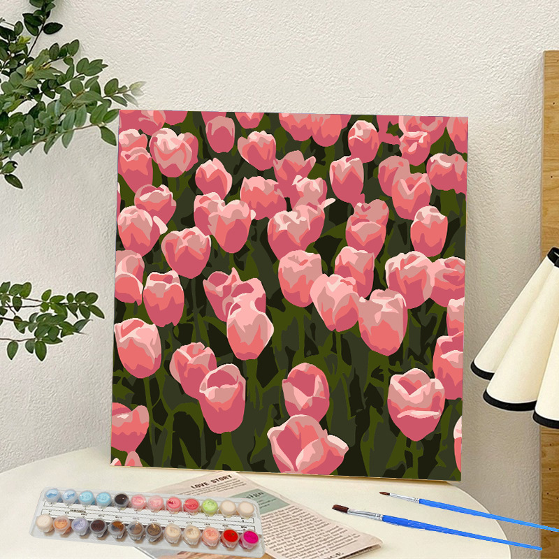 Picture of Digital oil painting landscape Dafen village hand-painted mathematical oil painting coloring painting oil painting flowers flower oil painting wholesale
