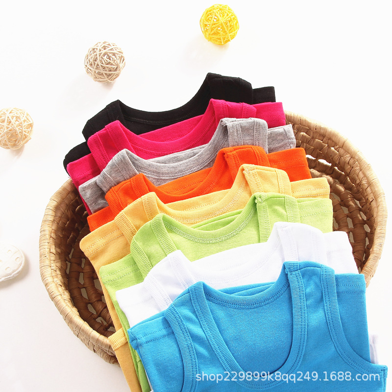 Children's vest Pure Cotton Boys' I-shaped hurdle girls' small sling children's underwear summer girls' base