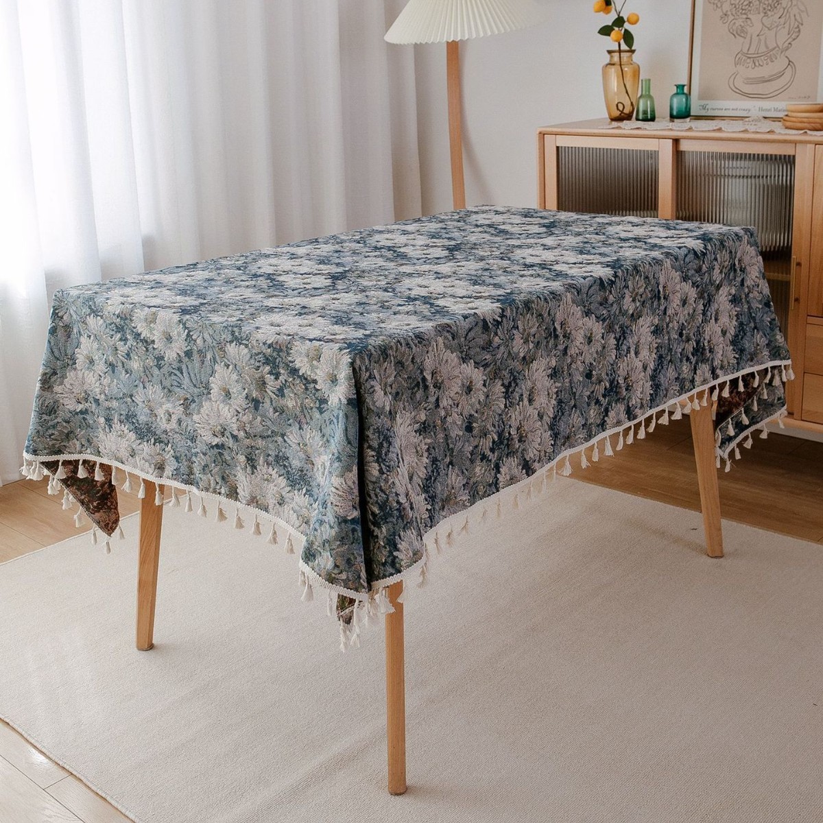 Picture of Yiqi Yun Miao Tablecloth Colorfulful Jacquard Tablecloth Double-Sided Pattern Thick Tablecloth Geometric Bohemian Style
