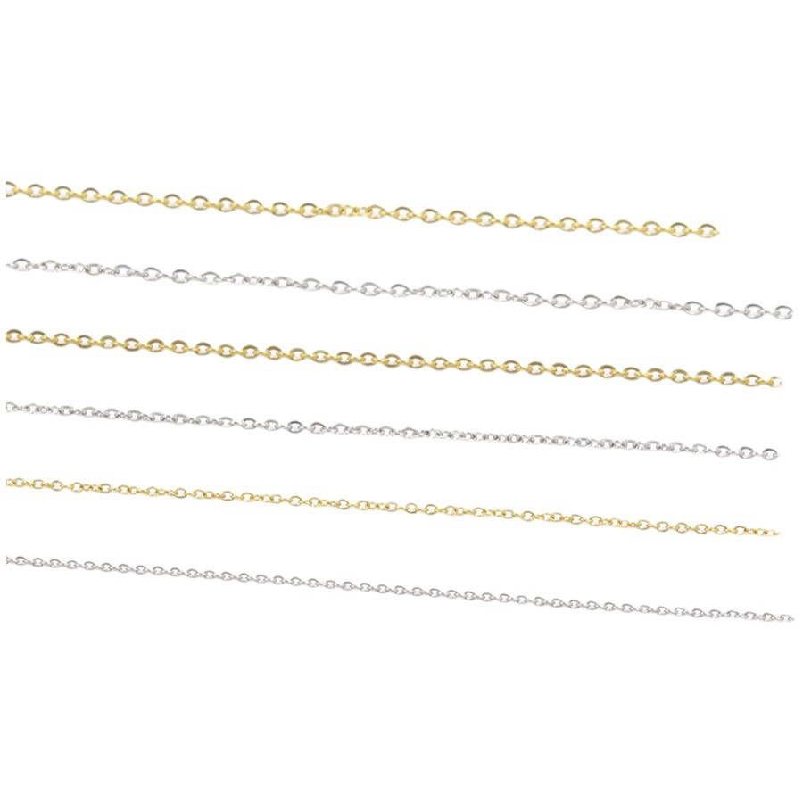 Spot 18K Furnace Real Gold 1/1.5/2mm Cross Chain Titanium Steel Chain Jewelry Accessories Necklace Bright and Non-Fading