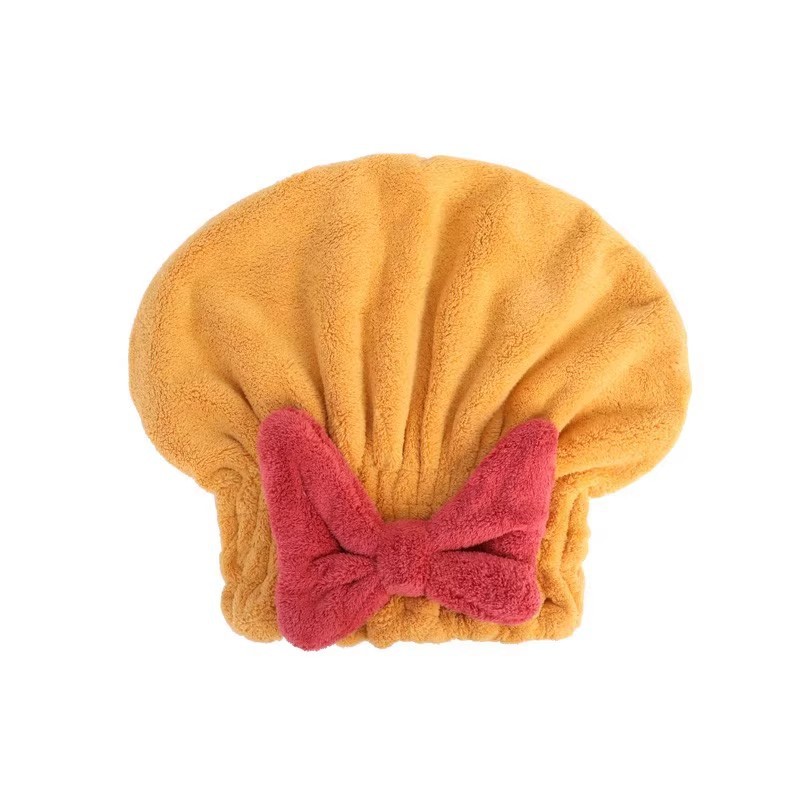 Picture of Household Coral Fleece Bow Hair Drying Hat Shower Cap Water Absorbent Quick-drying Yu Hat Hair Drying Towel Bath Bathing Head Wipe Artifact