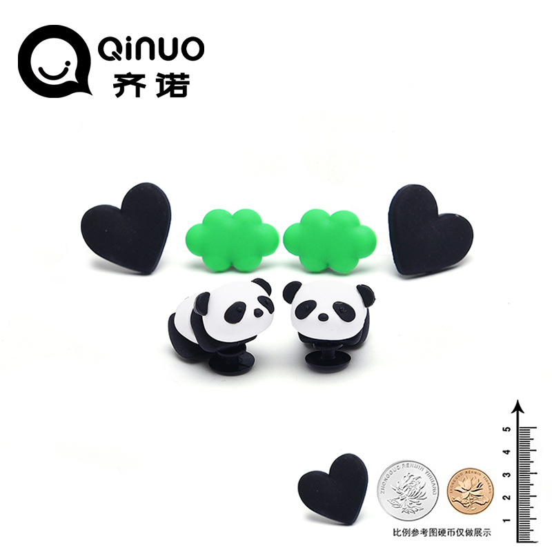 Hole shoes accessories cute cartoon DIY three-dimensional cute panda shoes flower shoe buckle buckle slippers decorative buckle accessories