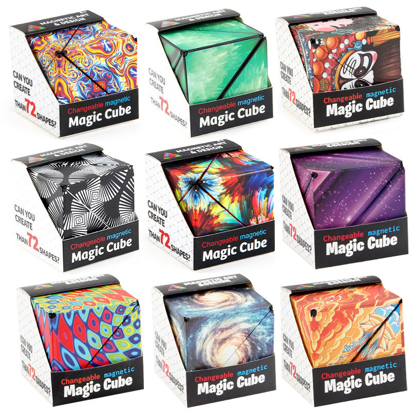 Cross-Border Best-Selling Geometric Stereo Magnetic Building Blocks Rubik's Cube Toy 3D Magnetic Building Blocks Decompression Unlimited Flipping