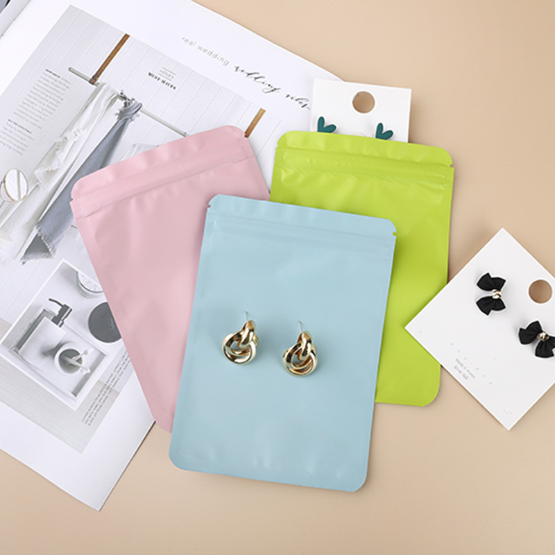 Picture of Double-sided dumb aluminum Bone bag color jewelry gift packaging bag beauty makeup daily digital hardware self-sealing bag in stock