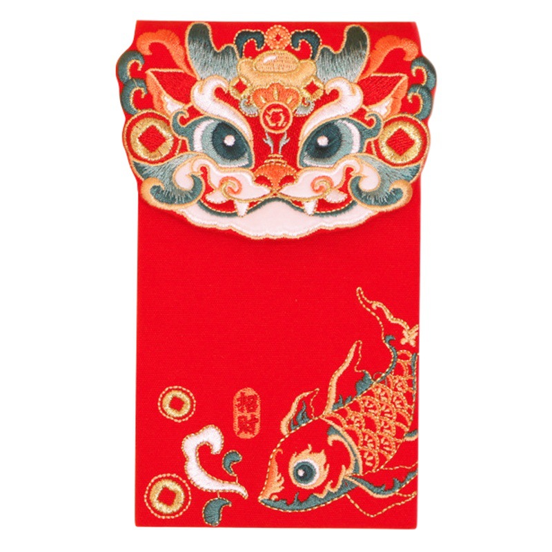 [Qian Li] embroidery year of the snake red envelope 2025 creative wedding cartoon fabric storage thousand yuan red envelope gift wholesale