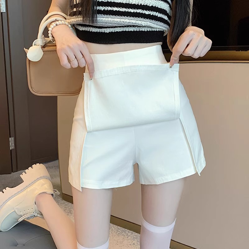White Suit Short Skirt Women's Summer Small Anti-walking Hip Pants Skirt Hot Girl High Waist A- line Split Skirt