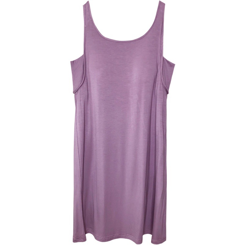 Nightgown for Women Summer Modal with Breast Pads Sleeveless Camisole Dress Long over the Knee Sexy Summer Pajamas Wholesale
