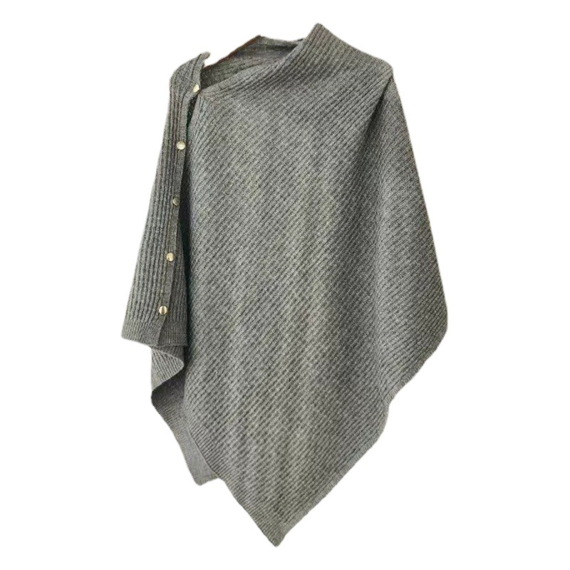 Picture of Autumn and winter knitted cape shoulder waistcoat scarf women's versatile multi-functional fashion warm metal buckle