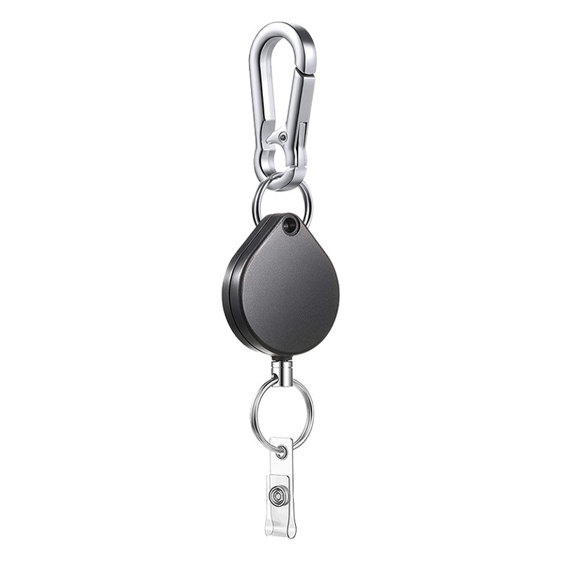 Amazon cross-border in stock heart-shaped retractable easy-pull buckle easy-pull metal carabiner dog buckle key chain ID buckle