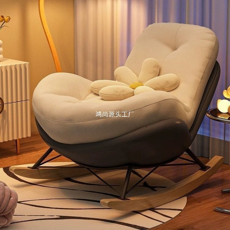 Lazy Sofa Adult Recliner Adult Living Room Single Balcony Home Leisure Bedroom Thickened Penguin Rocking Chair