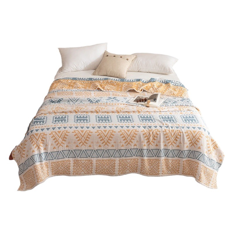 New Cotton Three-layer Gauze Towel Quilt Pure Cotton 24 Summer Blanket Office Nap Blanket Quilt Sofa Cover Blanket