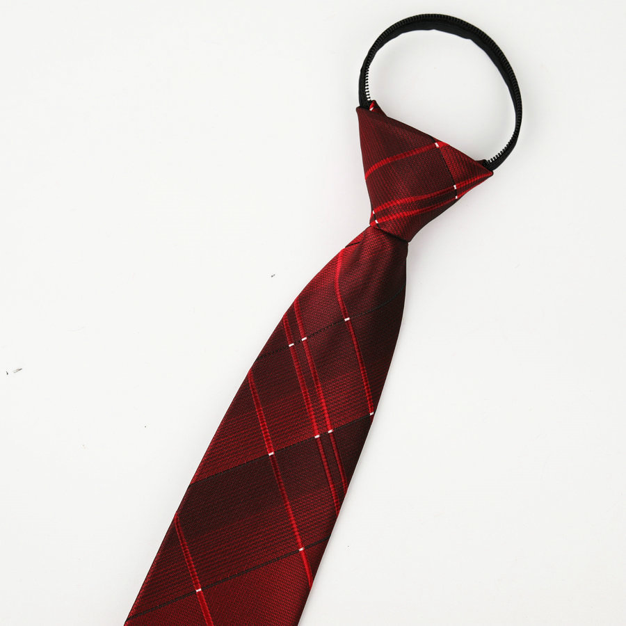 Picture of Men's business formal wear stripe free zipper wholesale lazy tie 8CM logo LOGO factory wholesale