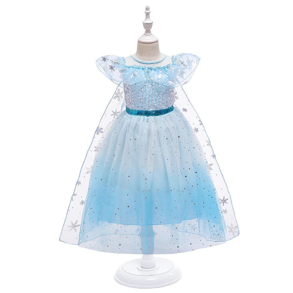 Picture of Frozen 2 Kidsren's Dress Princess Dress Girl Elsa Snowflake Dress Frozen Elsa Princess Style