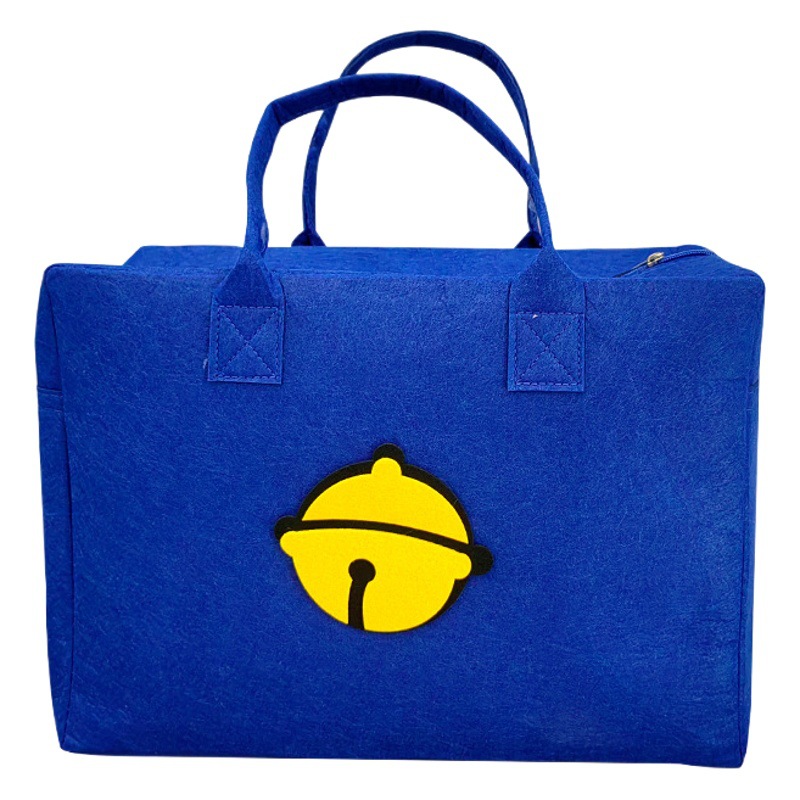 In-Stock National Day Business Trip Portable Luggage Student Felt Travel Bag Lunch Bento Tote Bag Cartoon Felt Bag