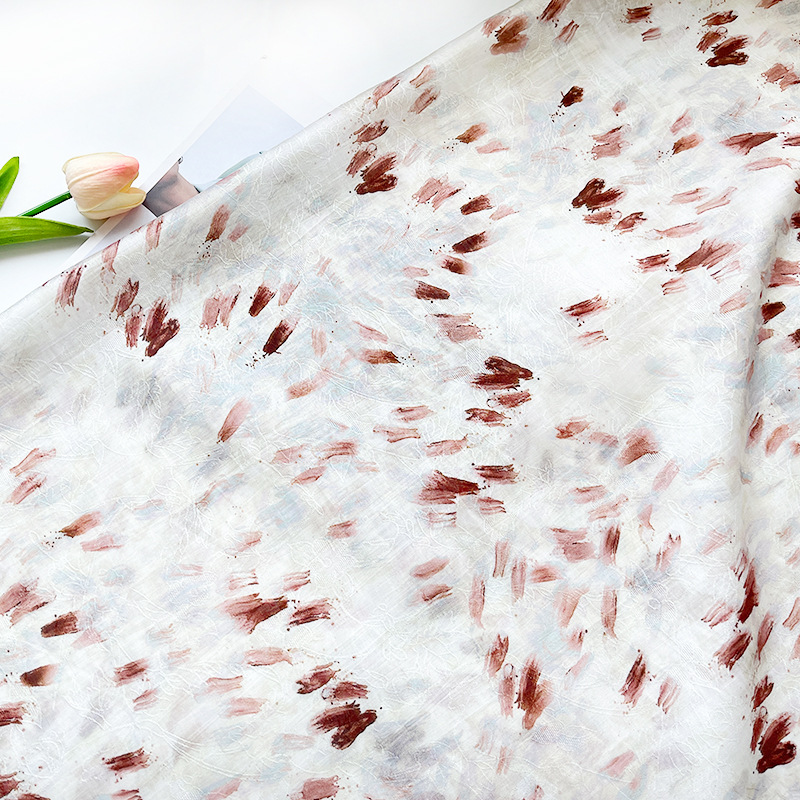 Dot Print New Chinese Style Hanfu Tencel Jacquard Fabric Cheongsam Dress Material 1.5m Width