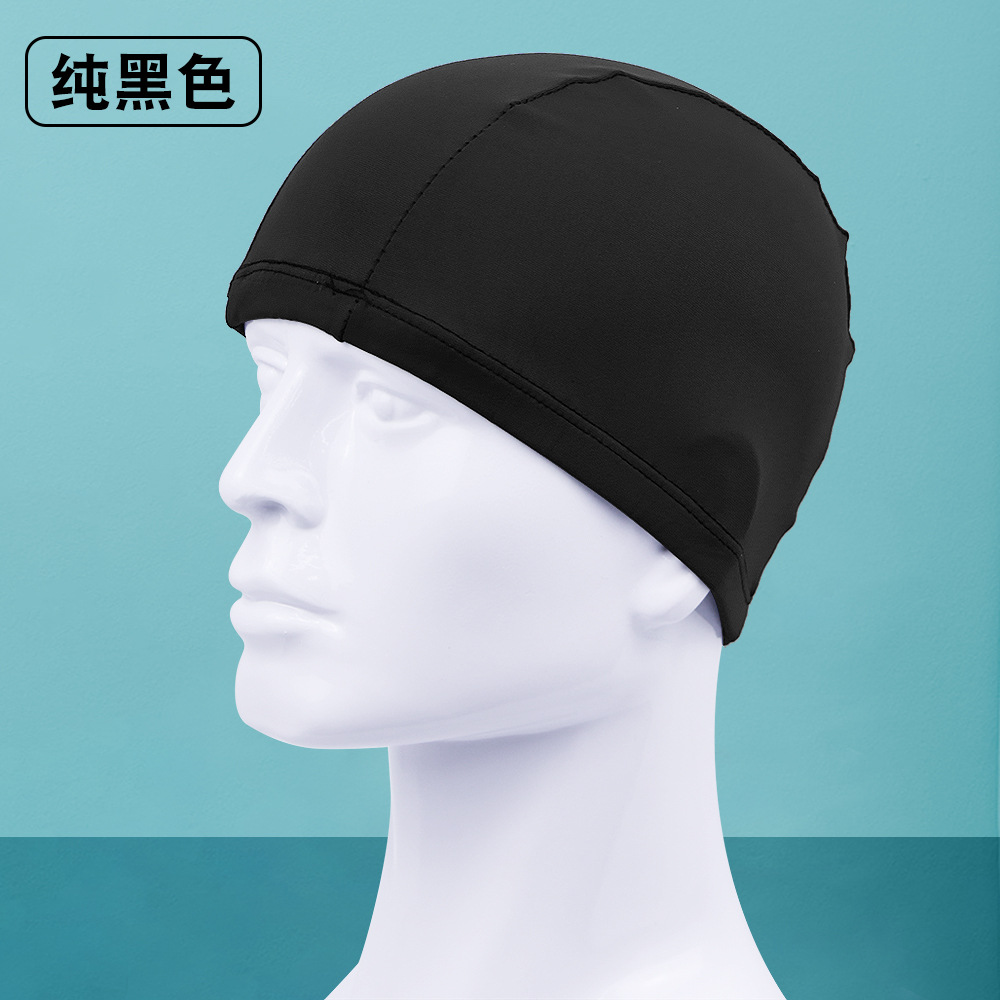 Picture of Adult color solid color swimming cap unisex cloth swimming cap three needle five thread nylon swimming cap manufacturers wholesale