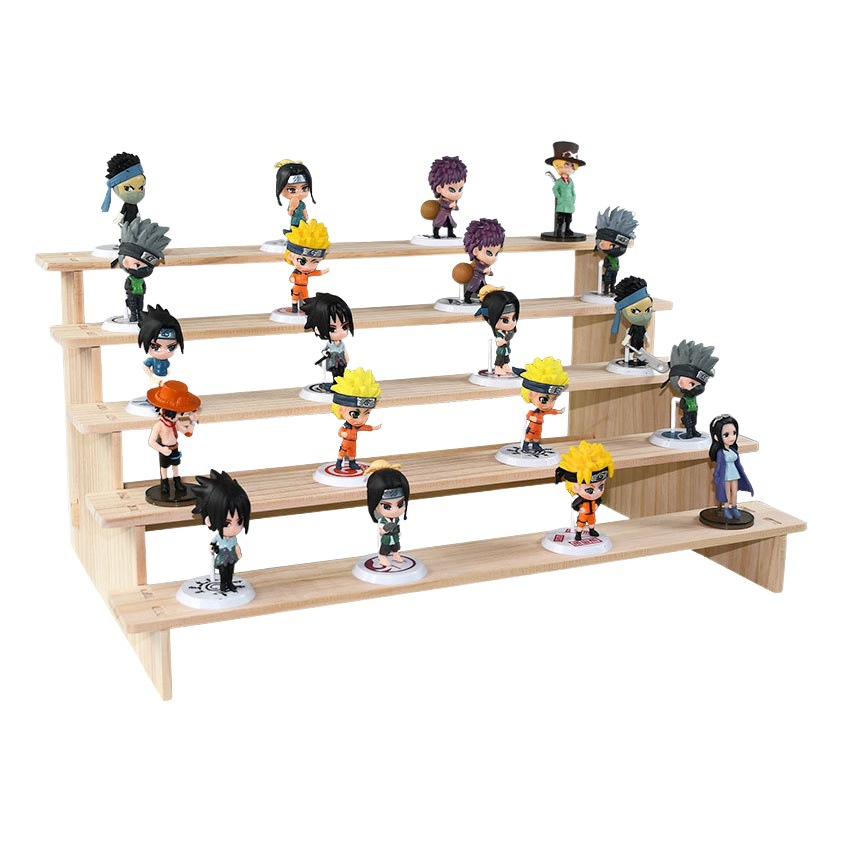 Solid Wood Ladder Display Rack Blind Box Storage Props Hand-Made Office Display Rack Bubble Mart Two-Yuan Jewelry Rack