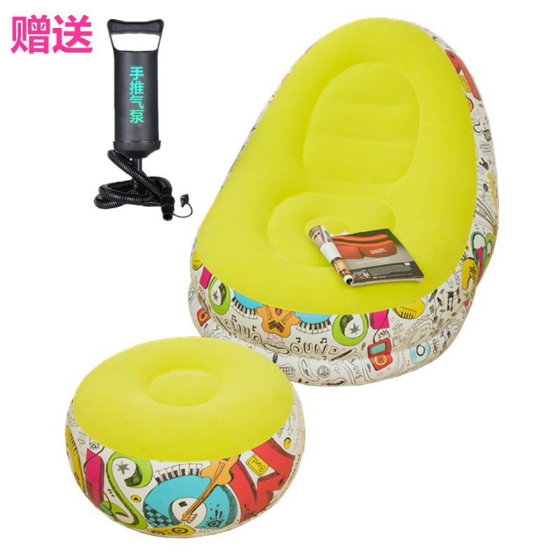 Picture of Cross-border Spot Thickened Flocking Inflatable Sofa Lazy Sofa Internet Celebrity Single Comfortable Sofa Nap Recliner Creative