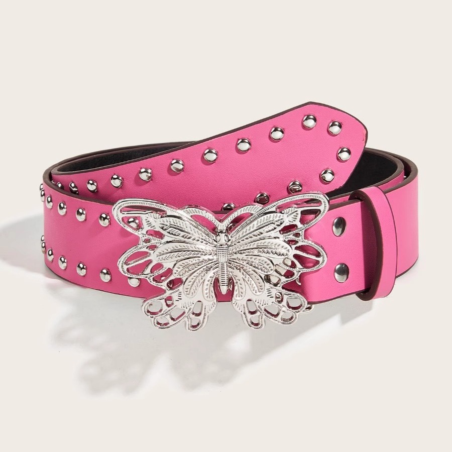 American Style Retro Hollow Butterfly Belt Distinctive Women's Maillard Style Jeans Fashion All-match Belt Trouser Belt Accessories