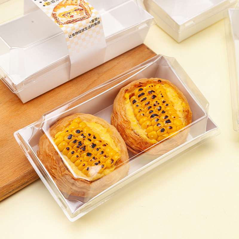 Zhengcheng Corn Egg Tart Packaging Box Rectangular Baking Box with Lid Cheese Cheese Bursting Egg Tart Packaging Box
