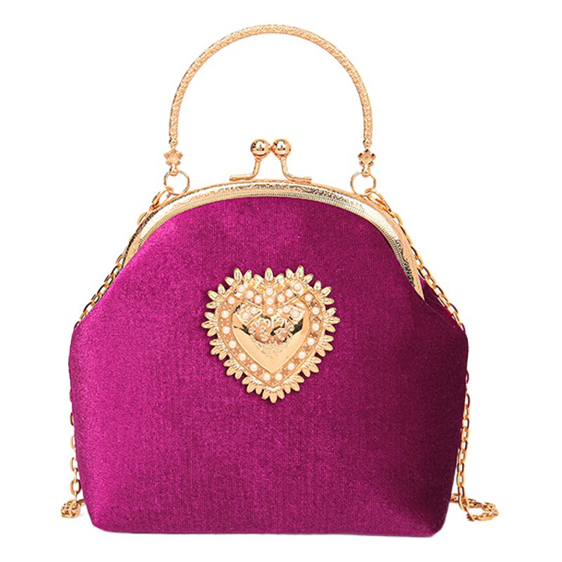 Simple retro style exquisite heart-shaped hardware contrast color Women's Small square bag 23 Winter new mature shoulder messenger bag