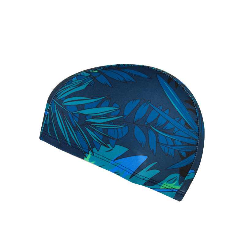 Picture of Swimming cap adult cloth cap swimming cap polyester nylon four needle six thread unisex large swimming belt paper card wholesale