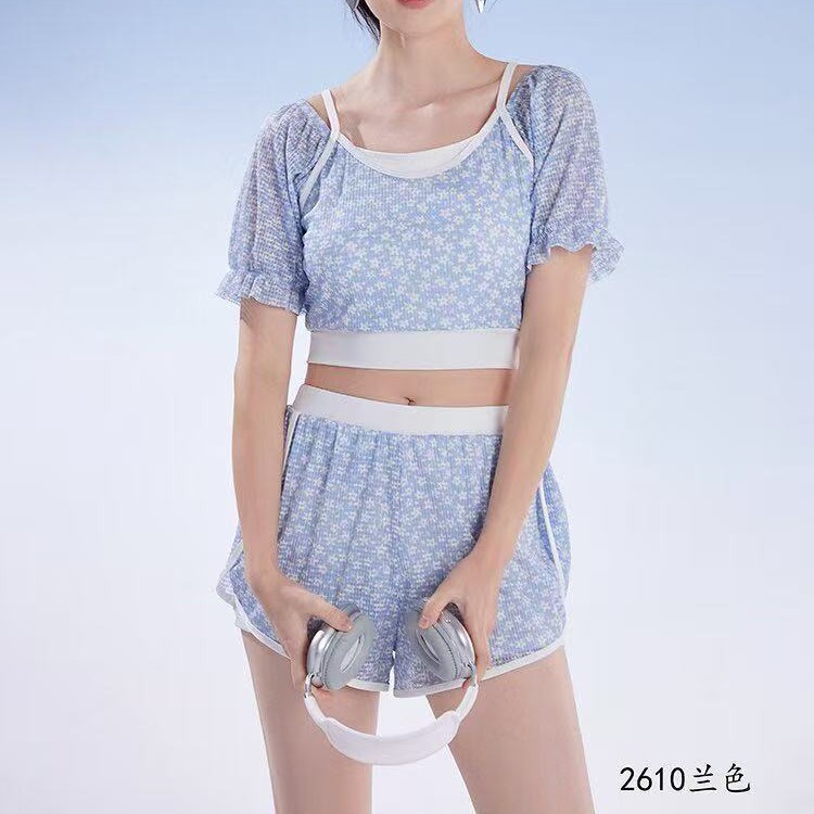 Swimsuit Women's Summer New Explosions Covering Belly Slimming Pure Desire Wind Split Conservative Student Girl Fairy Fan Swimsuit