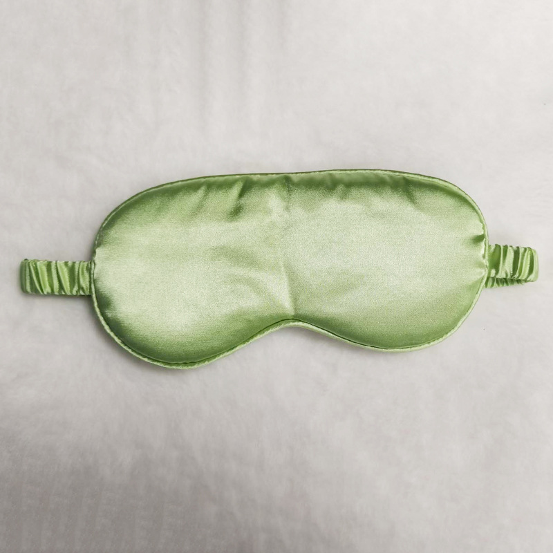Picture of Imitation silk sleep goggles lunch break shading breathable elastic goggles printed logo double-sided silk goggles wholesale