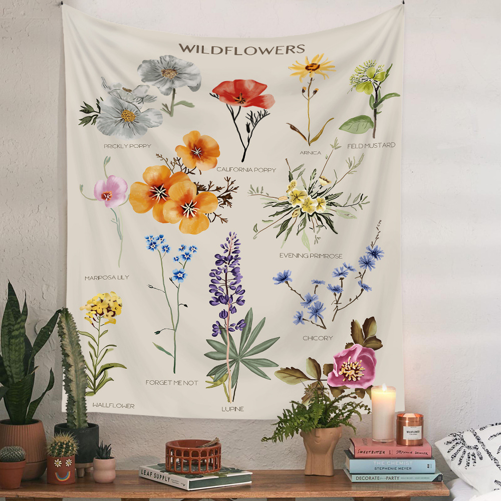 Picture of Tapestry Amazon Bohemian Tapestry Decorative Cloth Background Cloth ins Wind Tapestry Flower Tapestry Mushroom Tapestry