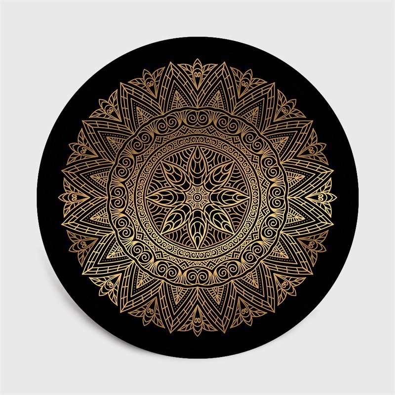 Picture of Cross-border Classic European-style Light Luxury Retro Black Gold Pattern Living Room Bedroom Hanging Basket Chair Round Non-slip Mat Carpet