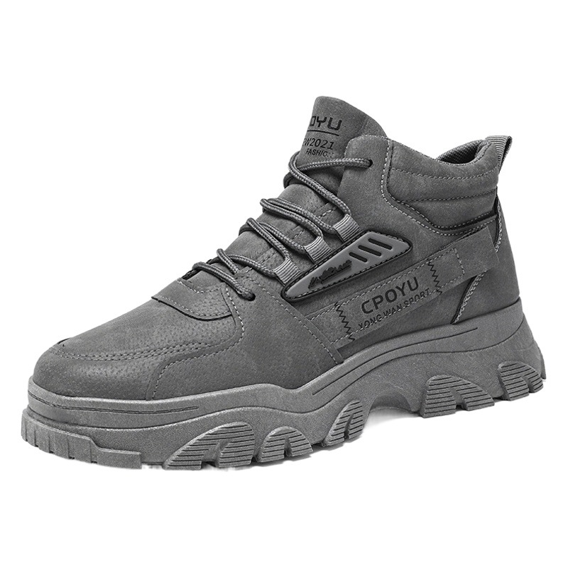 Spring Men's Shoes New breathable high-top workwear shoes men's Korean-style versatile non-slip wear-resistant sports casual protective shoes